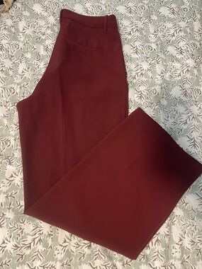 H&M Burgundy Wide-Leg Dress Pants